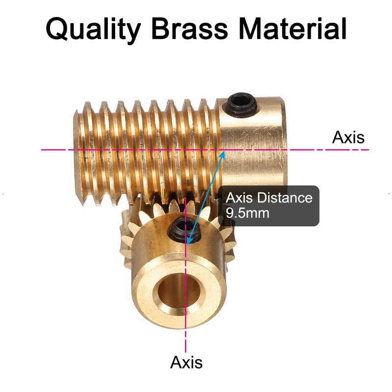 Worm Gear - 3mm Wheel Shaft Brass 0.5M 20:1 Reduction Rate Drive Gear Box