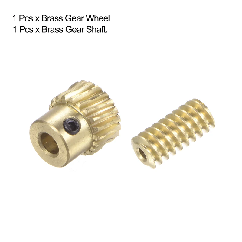 Brass Worm Gear Set Wheel Shaft 0.5 Modulus 20:1 Drive Gear Box Shaft