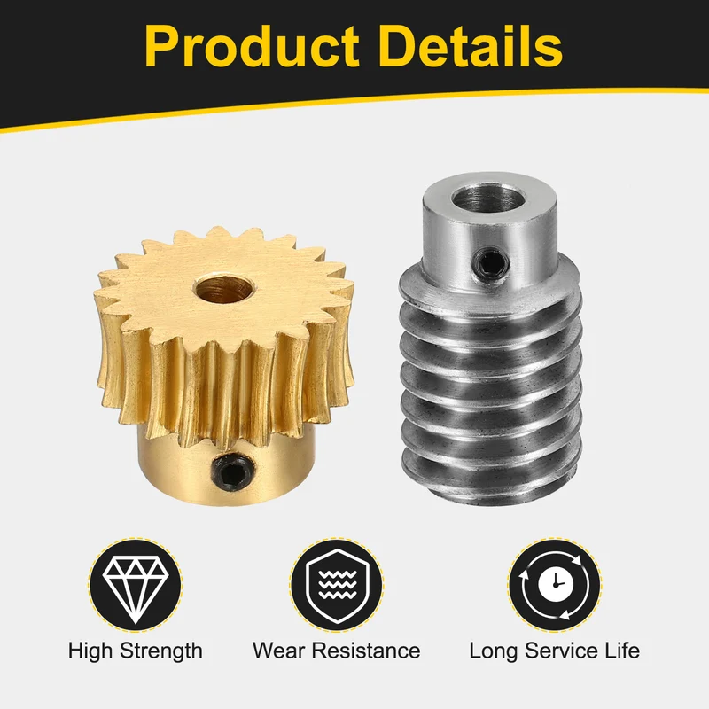 Worm Gear Set 1 Module 20:1 Reduction Rate(Gear-5mm Bore, Rod 5mm Bore)
