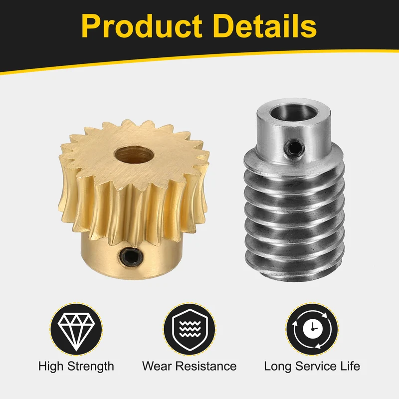 Worm Gear Set 1 Module 20:1 Reduction Rate(Gear-6mm Bore, Rod 8mm Bore)