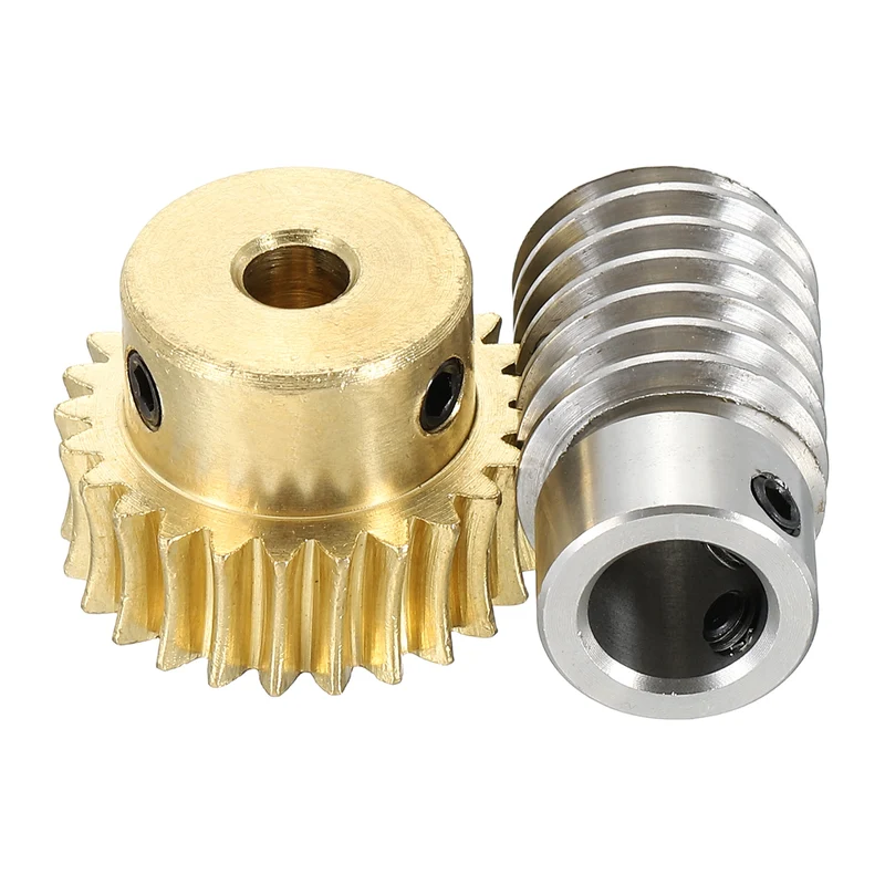 Worm Gear Set 1M 25T, 1:25 304 Stainless Steel Worm, Brass Gear 6mm/10mm Bore