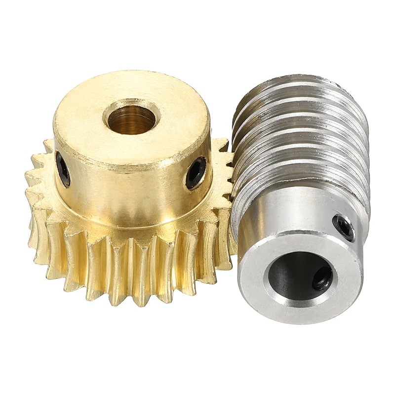 Worm Gear Set 1M 25T, 1:25 304 Stainless Steel Worm, Brass Gear 6mm/8mm Bore