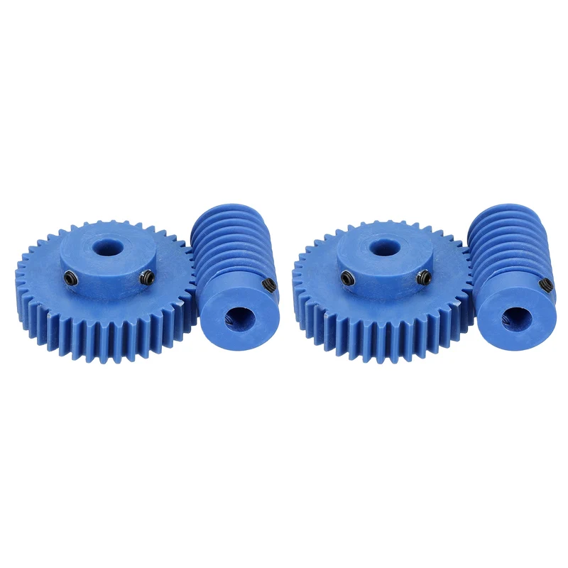 2Set Nylon Worm Gear Set 1.5M 40:1 Reduction Ratio Gear 10mm Bore Rod 10mm Bore