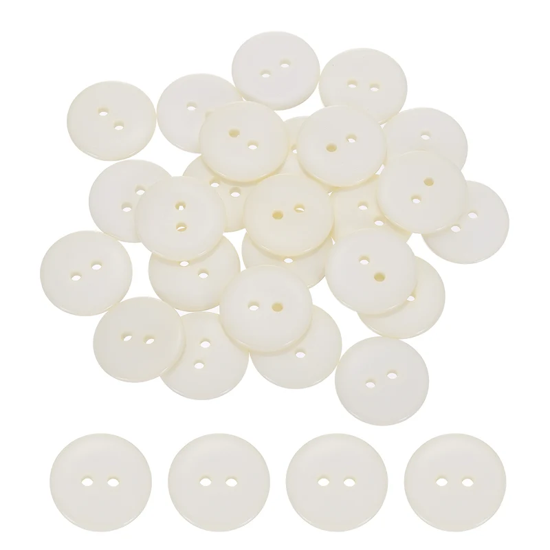 25 Pcs 20mm Resin Sewing Buttons, 2 Hole for Sewing Coats Shirts, Beige