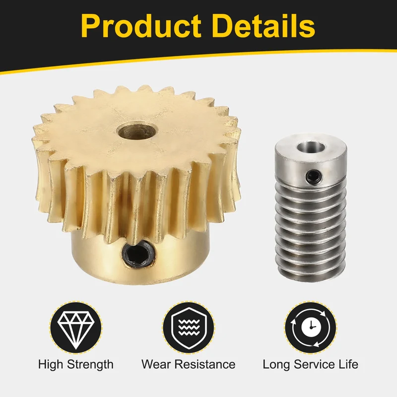 Worm Gear Set 0.8 Module 1:25 Reduction Rate(Gear-4mm Bore, Rod 6mm Bore)