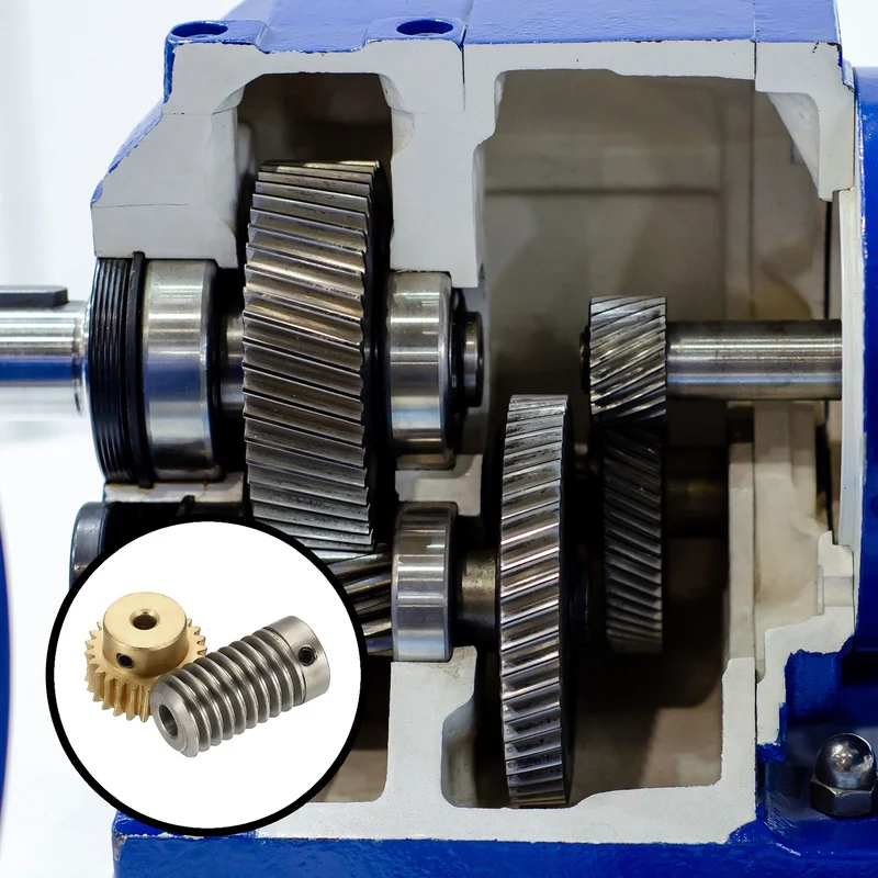 Worm Gear Set 0.8 Module 1:25 Reduction Rate(Gear-4mm Bore, Rod 6mm Bore)