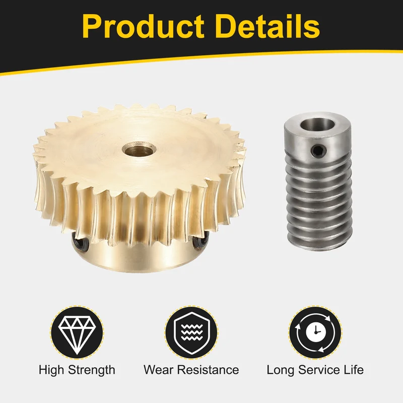 Worm Gear Set 0.8 Module 1:35 Reduction Rate(Gear-4mm Bore, Rod 8mm Bore)