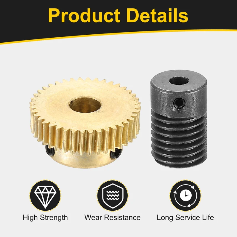 Worm Gear Set 0.5 Module 1:40 Reduction Rate(Gear-6mm Bore, Rod 4mm Bore)