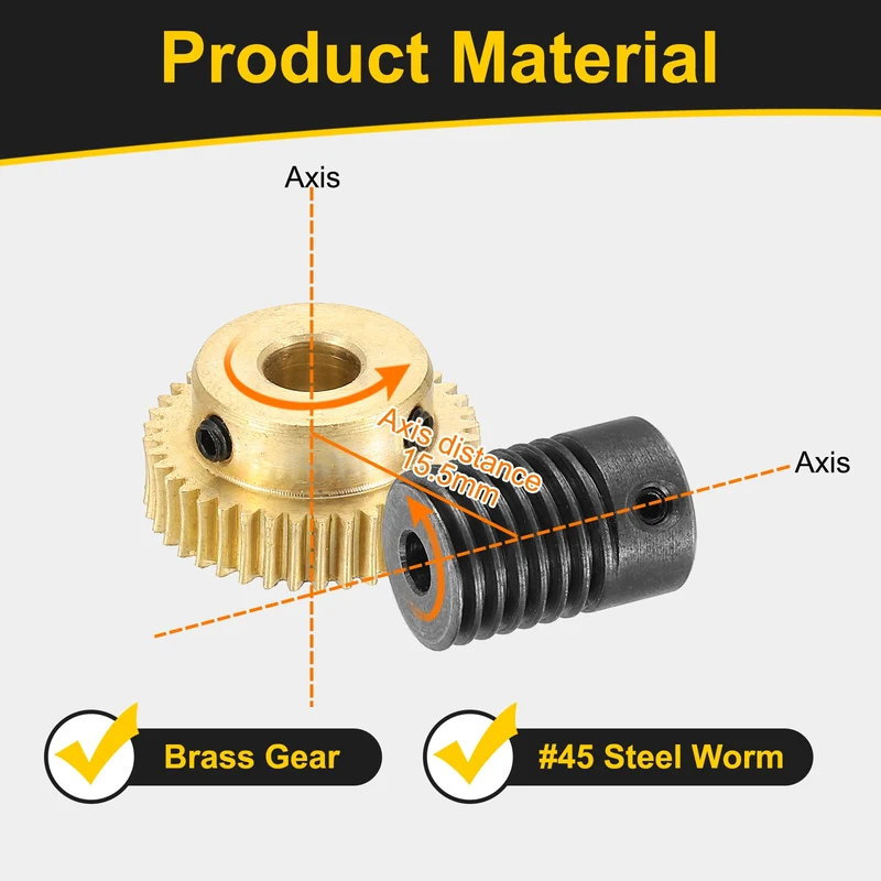 Worm Gear Set 0.5 Module 1:40 Reduction Rate(Gear-6mm Bore, Rod 4mm Bore)