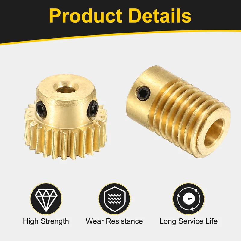 Worm Gear Set 0.5 Module 1:25 Reduction Rate(Gear-3mm Bore, Rod 6mm Bore)