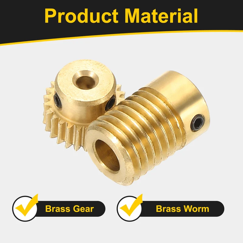 Worm Gear Set 0.5 Module 1:25 Reduction Rate(Gear-3mm Bore, Rod 6mm Bore)
