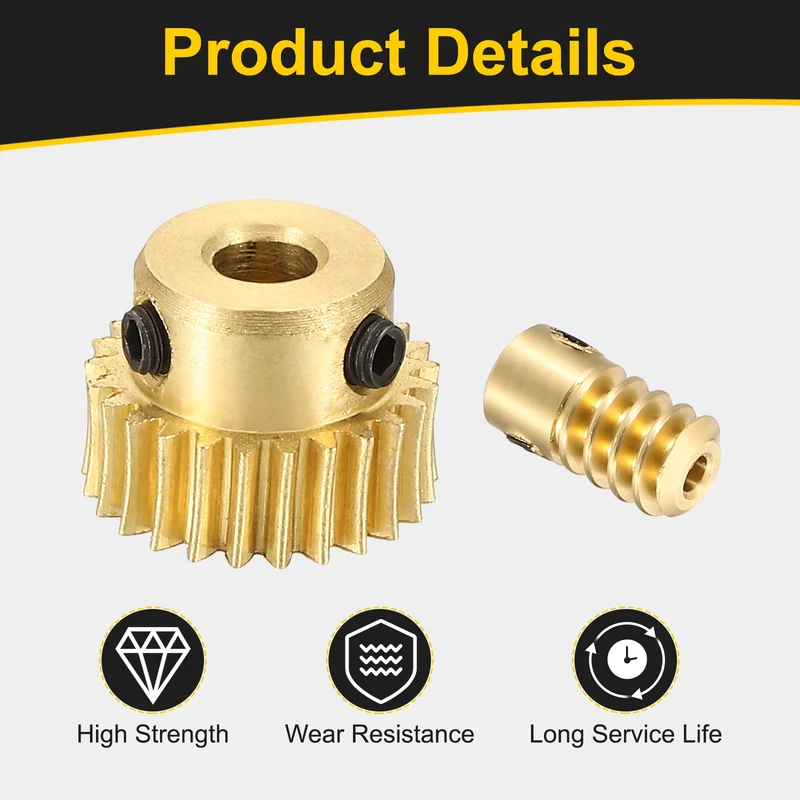 Worm Gear Set 0.5 Module 1:25 Reduction Rate(Gear-4mm Bore, Rod 2mm Bore)
