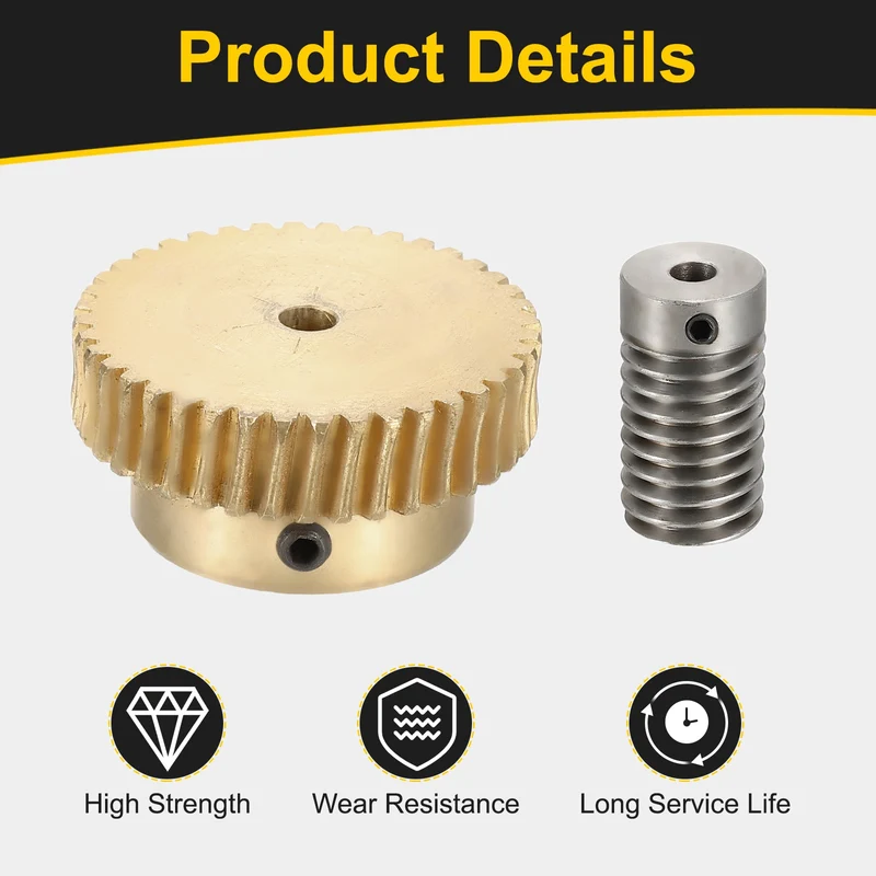 Worm Gear Set 0.8 Module 1:40 Reduction Rate(Gear-4mm Bore, Rod 5mm Bore)