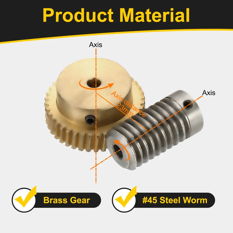 Worm Gear Set 0.8 Module 1:40 Reduction Rate(Gear-4mm Bore, Rod 5mm Bore)