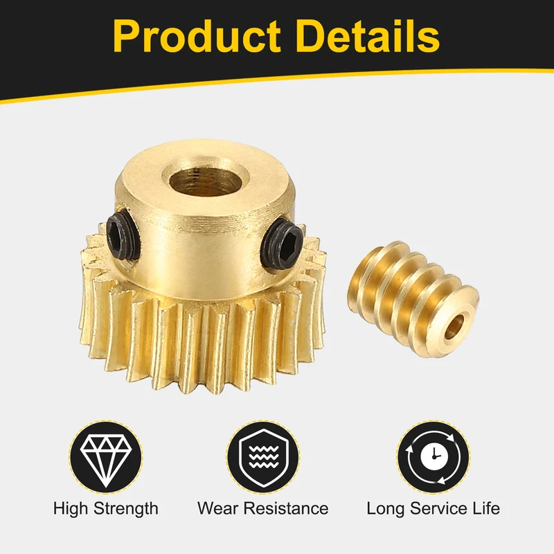 Worm Gear Set 0.5 Module 1:25 Reduction Rate(Gear-4mm Bore, Rod 1.98mm Bore)