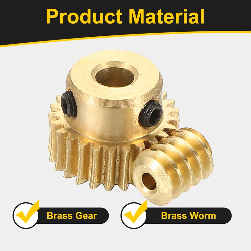 Worm Gear Set 0.5 Module 1:25 Reduction Rate(Gear-4mm Bore, Rod 1.98mm Bore)