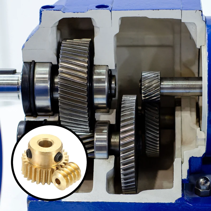 Worm Gear Set 0.5 Module 1:25 Reduction Rate(Gear-4mm Bore, Rod 1.98mm Bore)