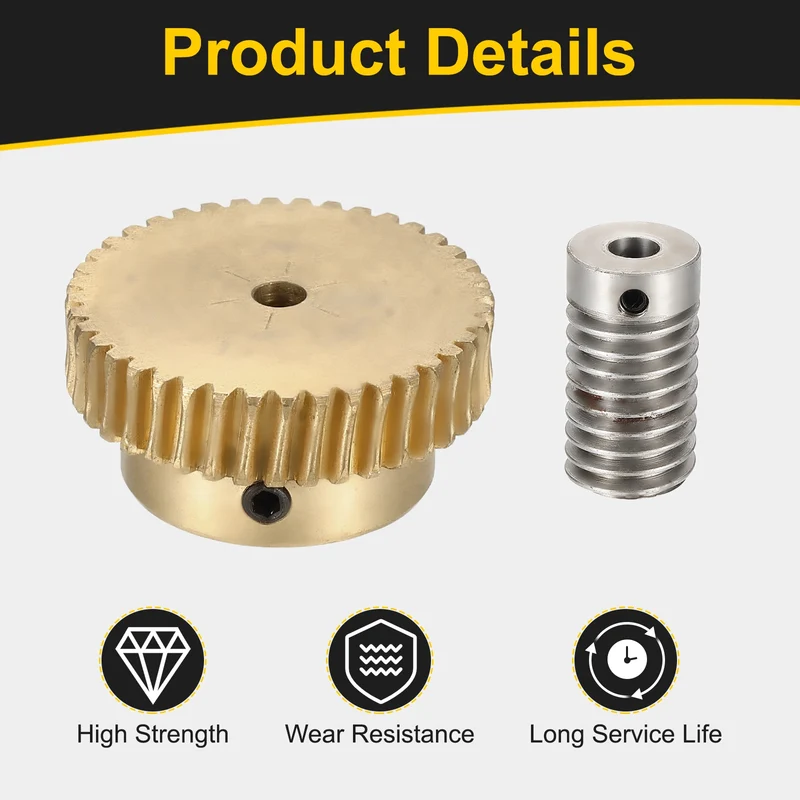 Worm Gear Set 0.8 Module 1:40 Reduction Rate(Gear-4mm Bore, Rod 6mm Bore)