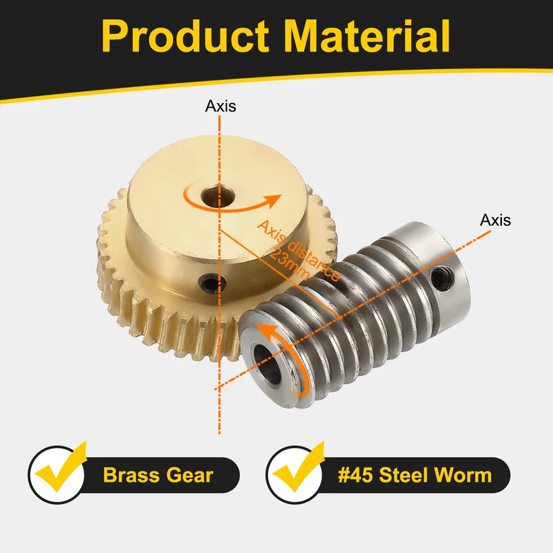 Worm Gear Set 0.8 Module 1:40 Reduction Rate(Gear-4mm Bore, Rod 6mm Bore)