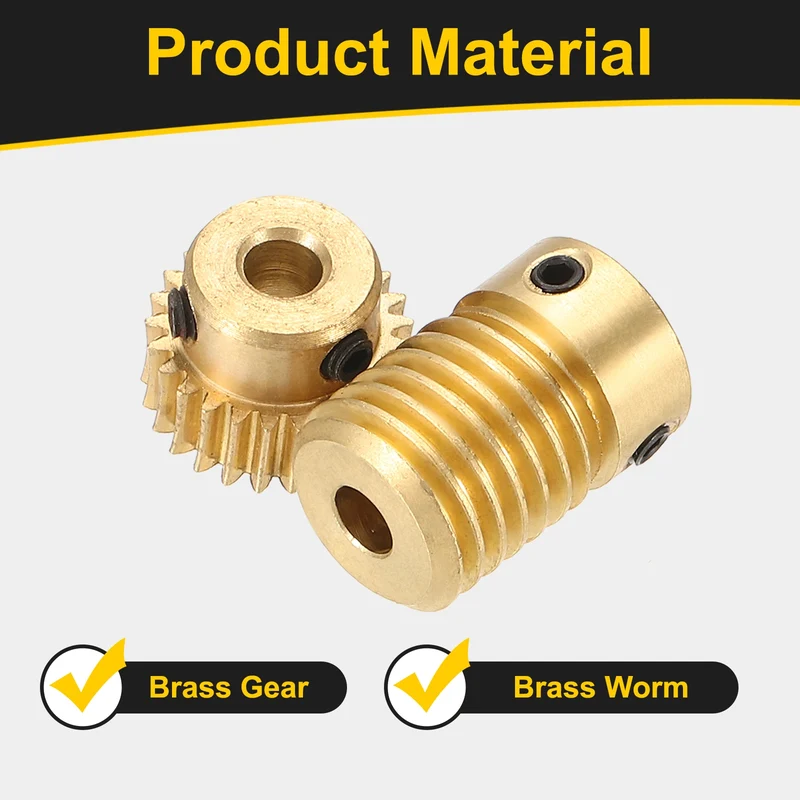Worm Gear Set 0.5 Module 1:25 Reduction Rate(Gear-4mm Bore, Rod 4mm Bore)