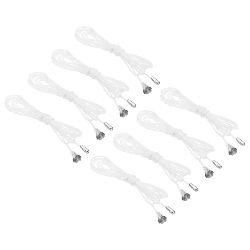 1.5M 4.9ft Ceiling Pull Chain Extender with Conical Pendant Silver Tone 8 Pcs