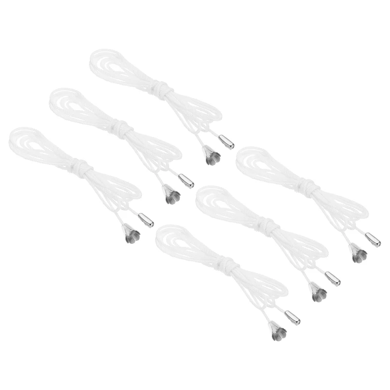 1.5M 4.9ft Ceiling Pull Chain Extender with Conical Pendant Silver Tone 6 Pcs