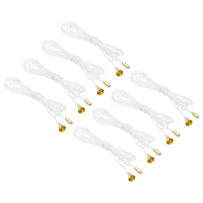 1.5M 4.9ft Ceiling Pull Chain Extender with Gold Tone Conical Pendant 8 Pcs