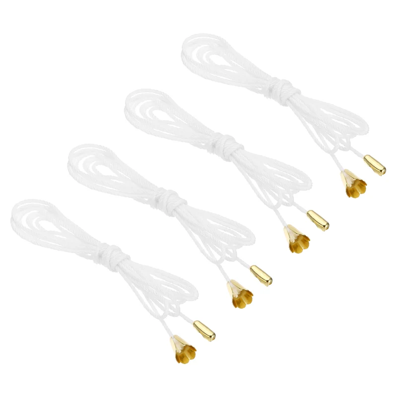 1.5M 4.9ft Ceiling Pull Chain Extender with Gold Tone Conical Pendant 4 Pcs