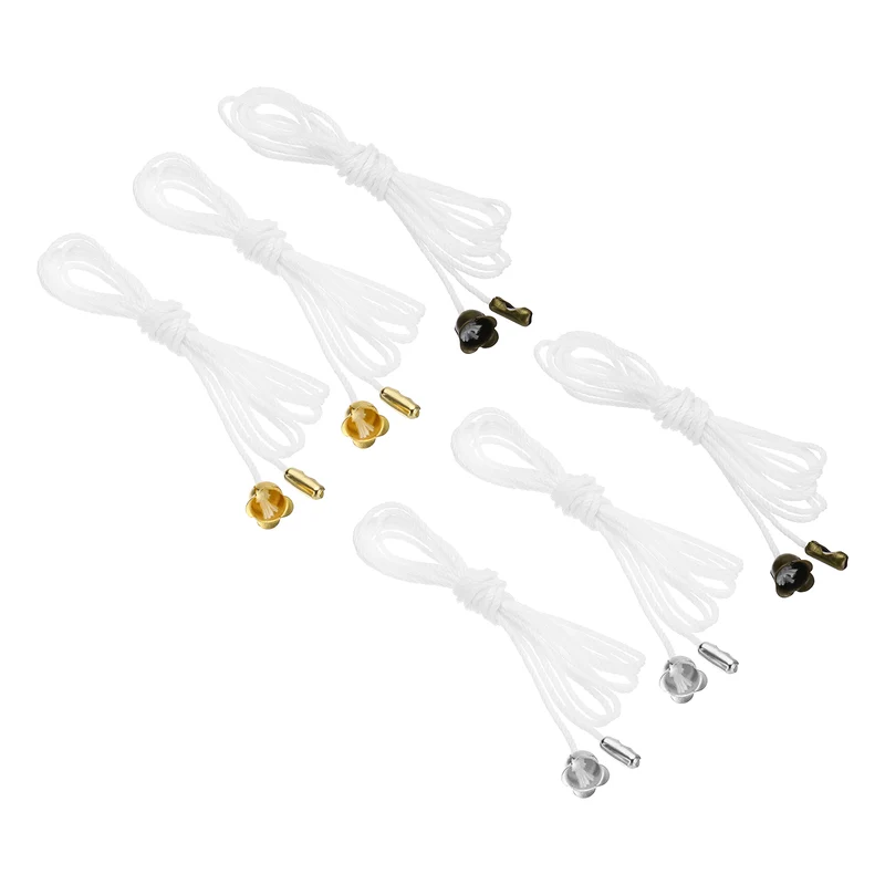 1.5M 4.9ft Ceiling Fan Pull Chain Extender, 6 Pcs with Flower Pendant, 3 Colors