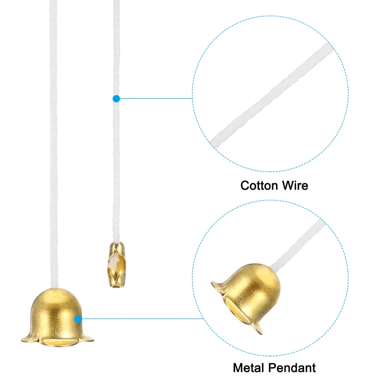 1.5M 4.9ft Ceiling Fan Pull Chain Extender, 6 Pcs with Flower Pendant, 3 Colors