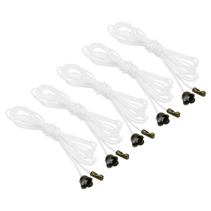 1.5M 4.9ft Ceiling Fan Pull Chain Extender, 5 Pcs with Flower Pendant, Bronze