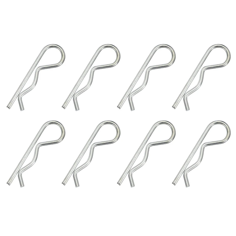 M6 x 120 mm Cotter Pin Assortment Kit, 2 Pcs Heavy Duty R Clips, Silver Tone