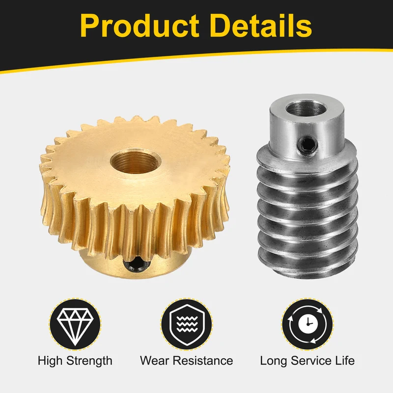 Worm Gear Set 1 Module 30:1 Reduction Rate(Gear-8mm Bore, Rod 5mm Bore)