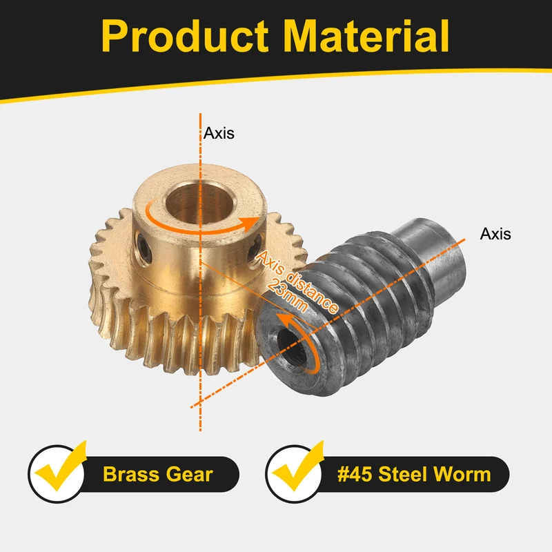 Worm Gear Set 1 Module 30:1 Reduction Rate(Gear-10mm Bore, Rod 6mm Bore)