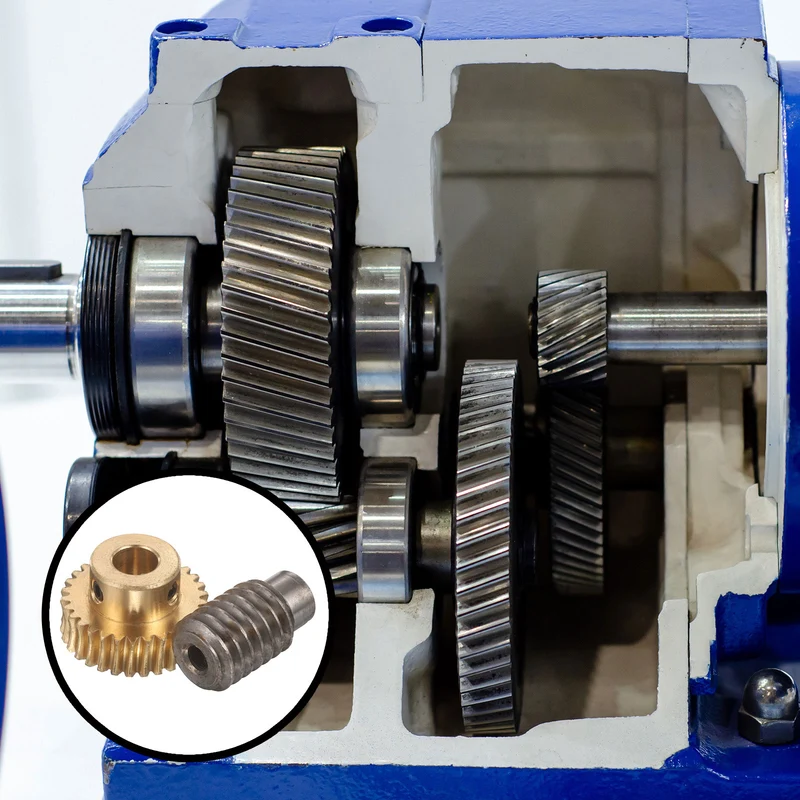 Worm Gear Set 1 Module 30:1 Reduction Rate(Gear-10mm Bore, Rod 6mm Bore)
