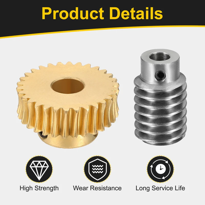 Worm Gear Set 1 Module 30:1 Reduction Rate(Gear-10mm Bore, Rod 5mm Bore)