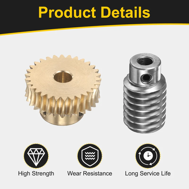Worm Gear Set 1 Module 30:1 Reduction Rate(Gear-8mm Bore, Rod 6mm Bore)