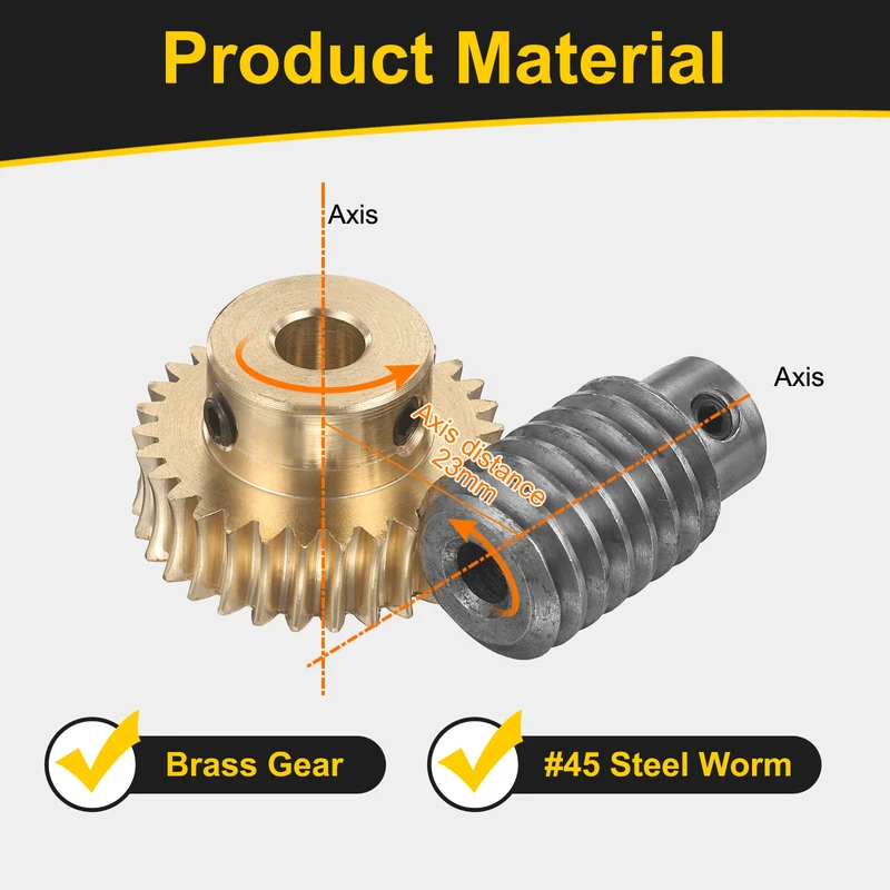 Worm Gear Set 1 Module 30:1 Reduction Rate(Gear-8mm Bore, Rod 6mm Bore)