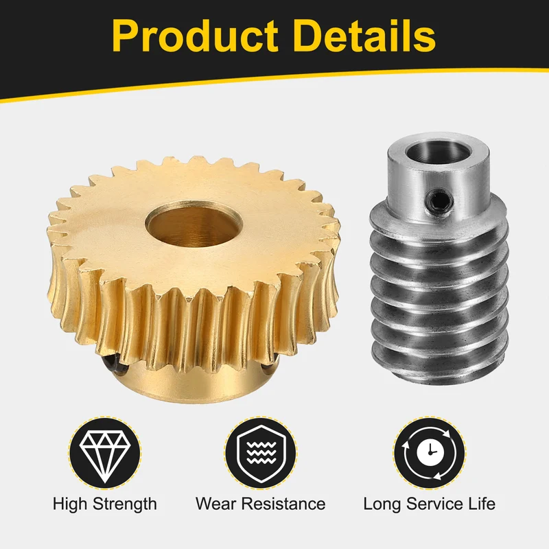 Worm Gear Set 1 Module 30:1 Reduction Rate(Gear-10mm Bore, Rod 8mm Bore)
