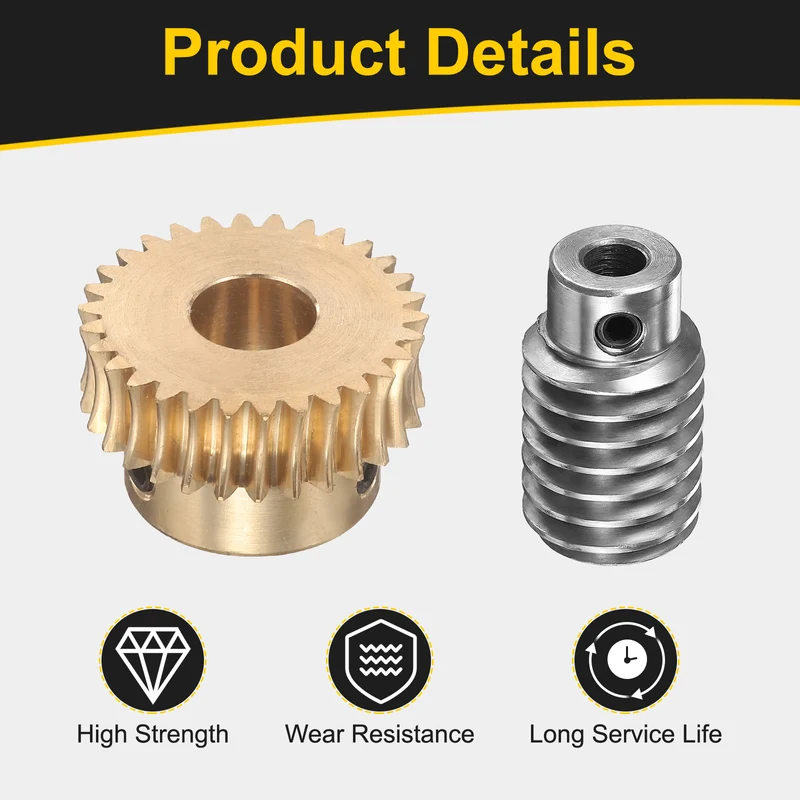 Worm Gear Set 1 Module 30:1 Reduction Rate(Gear-12mm Bore, Rod 6mm Bore)