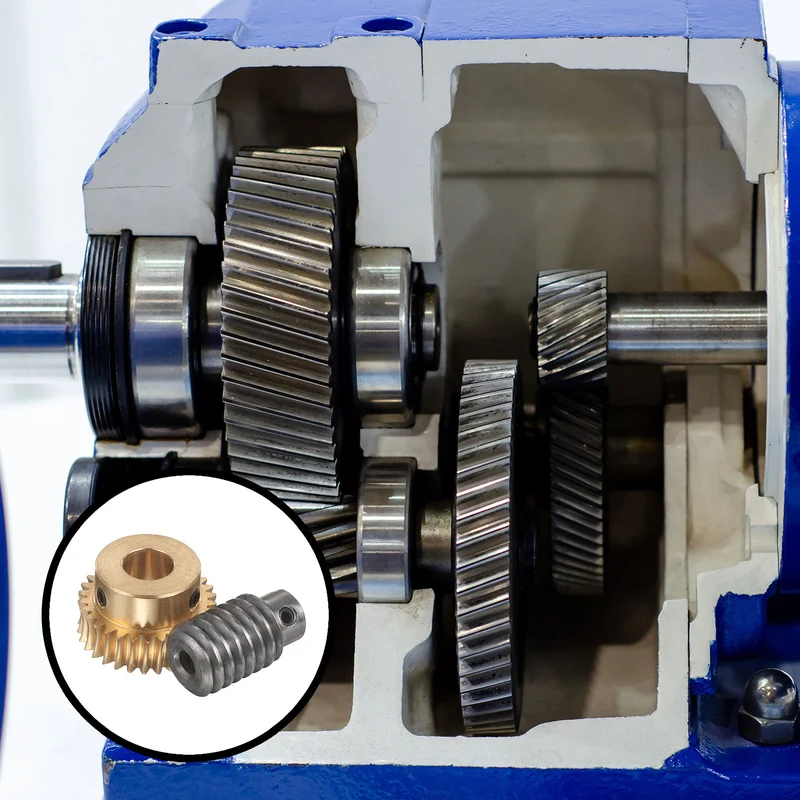 Worm Gear Set 1 Module 30:1 Reduction Rate(Gear-12mm Bore, Rod 6mm Bore)