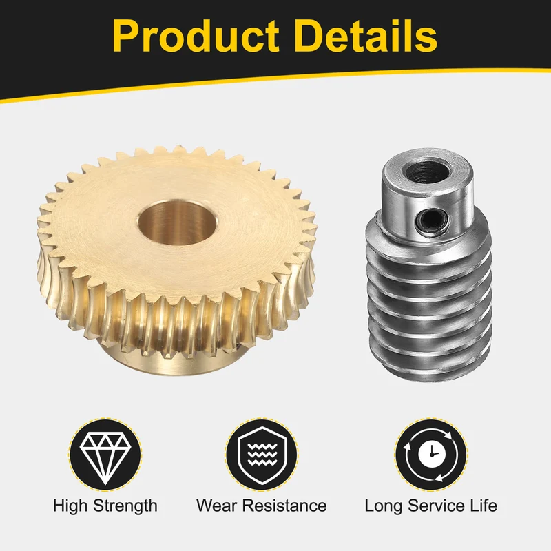 Worm Gear Set 1 Module 40:1 Reduction Rate(Gear-10mm Bore, Rod 6mm Bore)