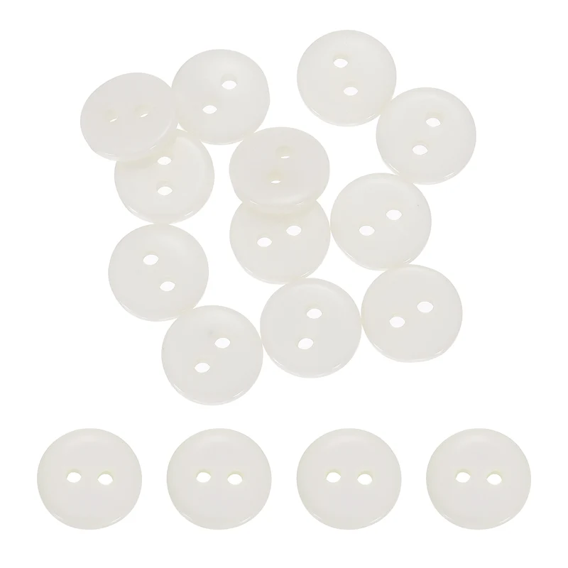 16 Pcs 10mm Resin Sewing Buttons, 2 Hole for Sewing Coats Shirts, Beige