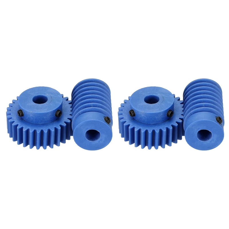 2Set Nylon Worm Gear Set 1.5M 30:1 Reduction Ratio Gear 10mm Bore Rod 10mm Bore