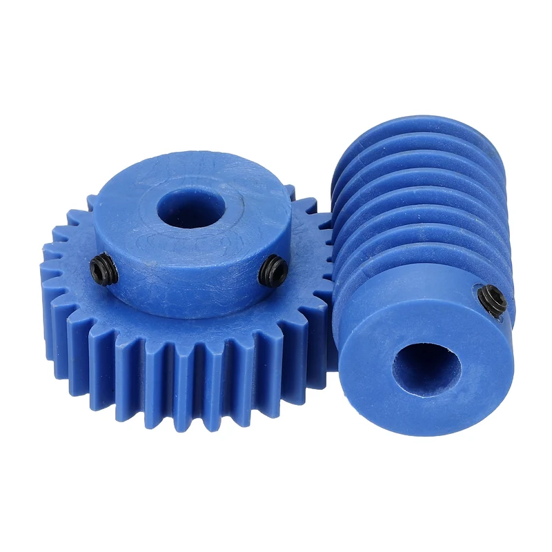 Nylon Worm Gear Set 1.5M 30:1 Reduction Ratio Gear 10mm Bore Rod 10mm Bore
