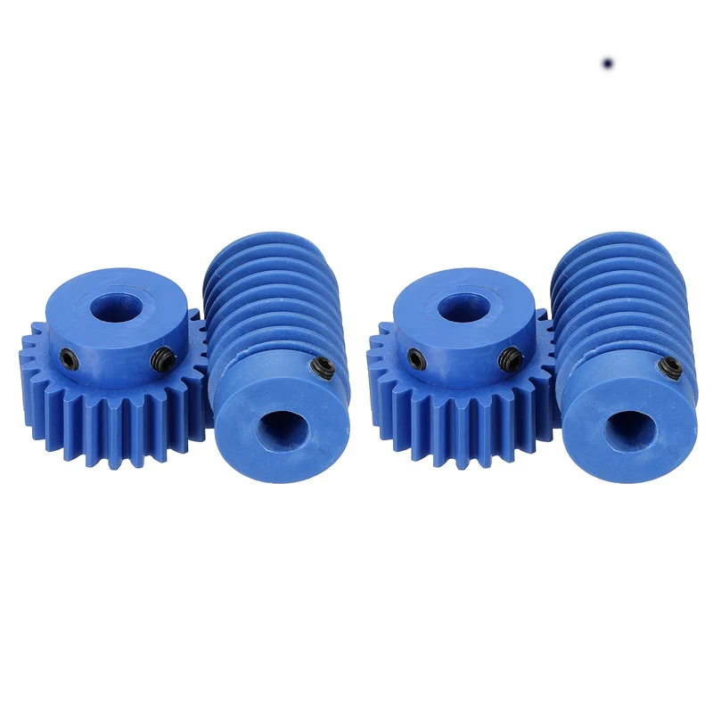 2Set Nylon Worm Gear Set 1.5M 25:1 Reduction Ratio Gear 10mm Bore Rod 10mm Bore