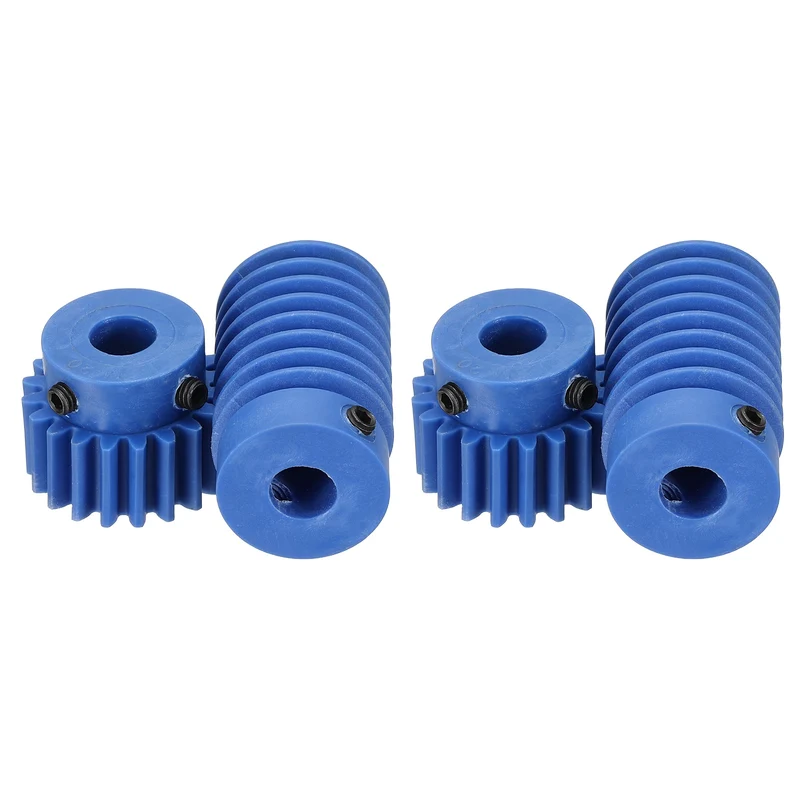 2Set Nylon Worm Gear Set 1.5M 20:1 Reduction Ratio Gear 10mm Bore Rod 10mm Bore