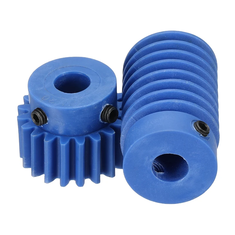 Nylon Worm Gear Set 1.5M 20:1 Reduction Ratio Gear 10mm Bore Rod 10mm Bore