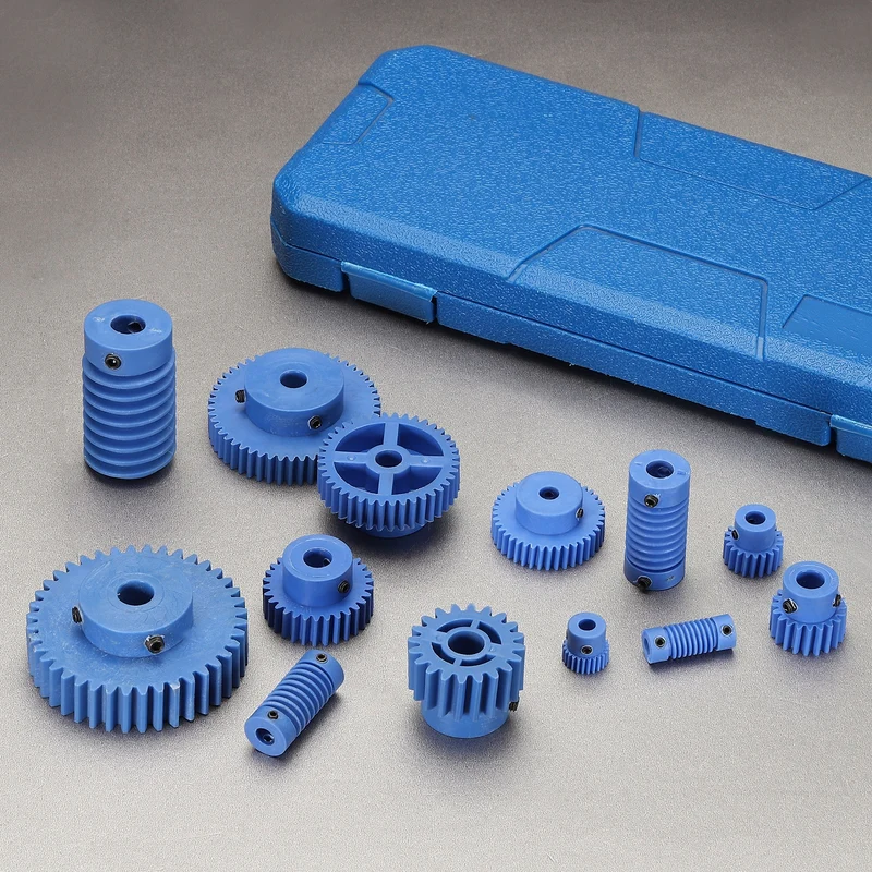 Nylon Worm Gear Set 1M 50:1 Reduction Ratio Gear 8mm Bore Rod 8mm Bore