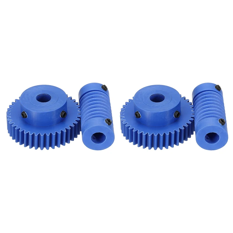 2Set Nylon Worm Gear Set 1M 40:1 Reduction Ratio Gear 8mm Bore Rod 8mm Bore